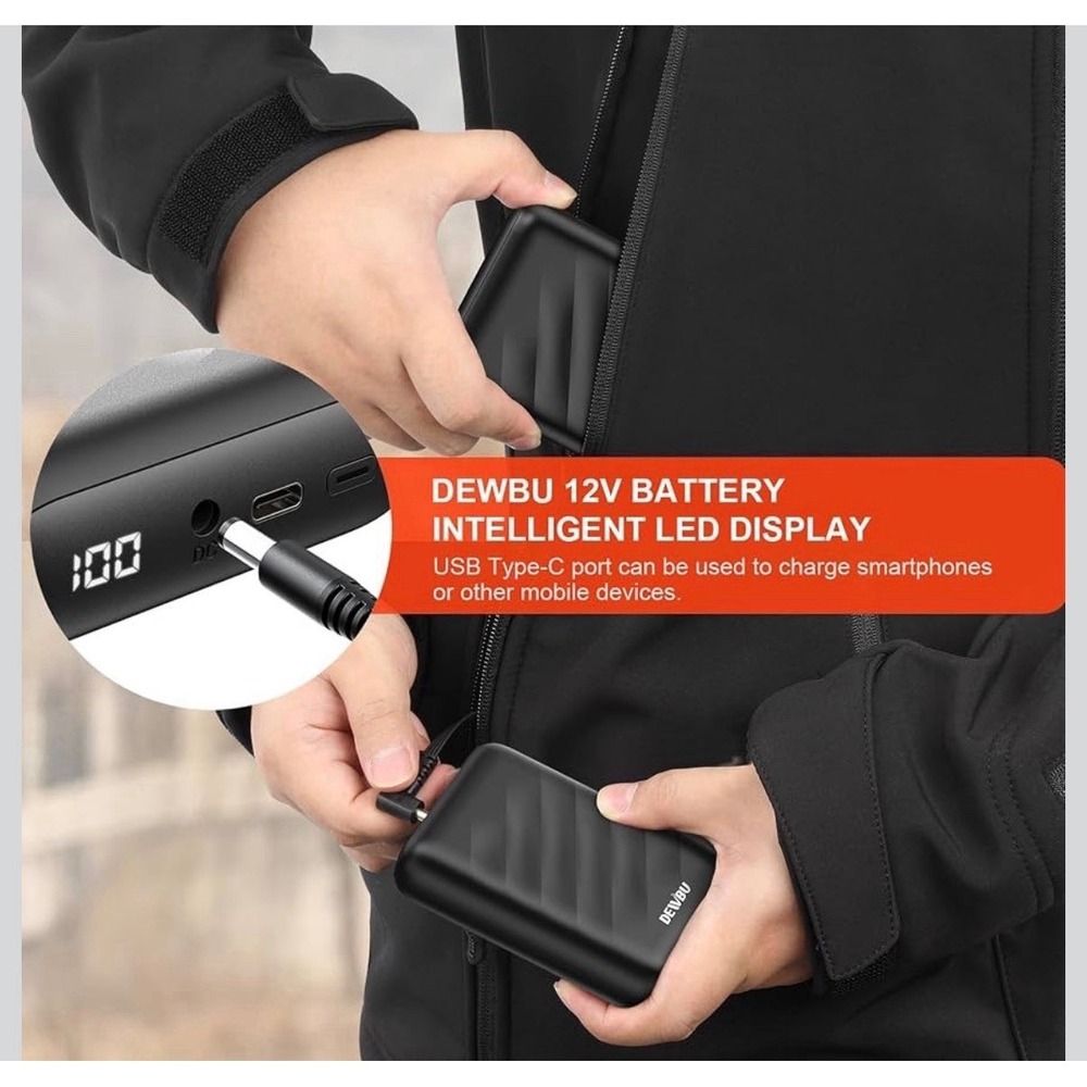 DEWBU Power Bank 12V Battery DB-0125 Intelligent Led Display for Heated Jacket - Picture 5 of 6
